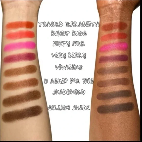 Made by Mitchell Curve Case Pressed Palette & Brush Medium Deep Eyes Blush BNIB